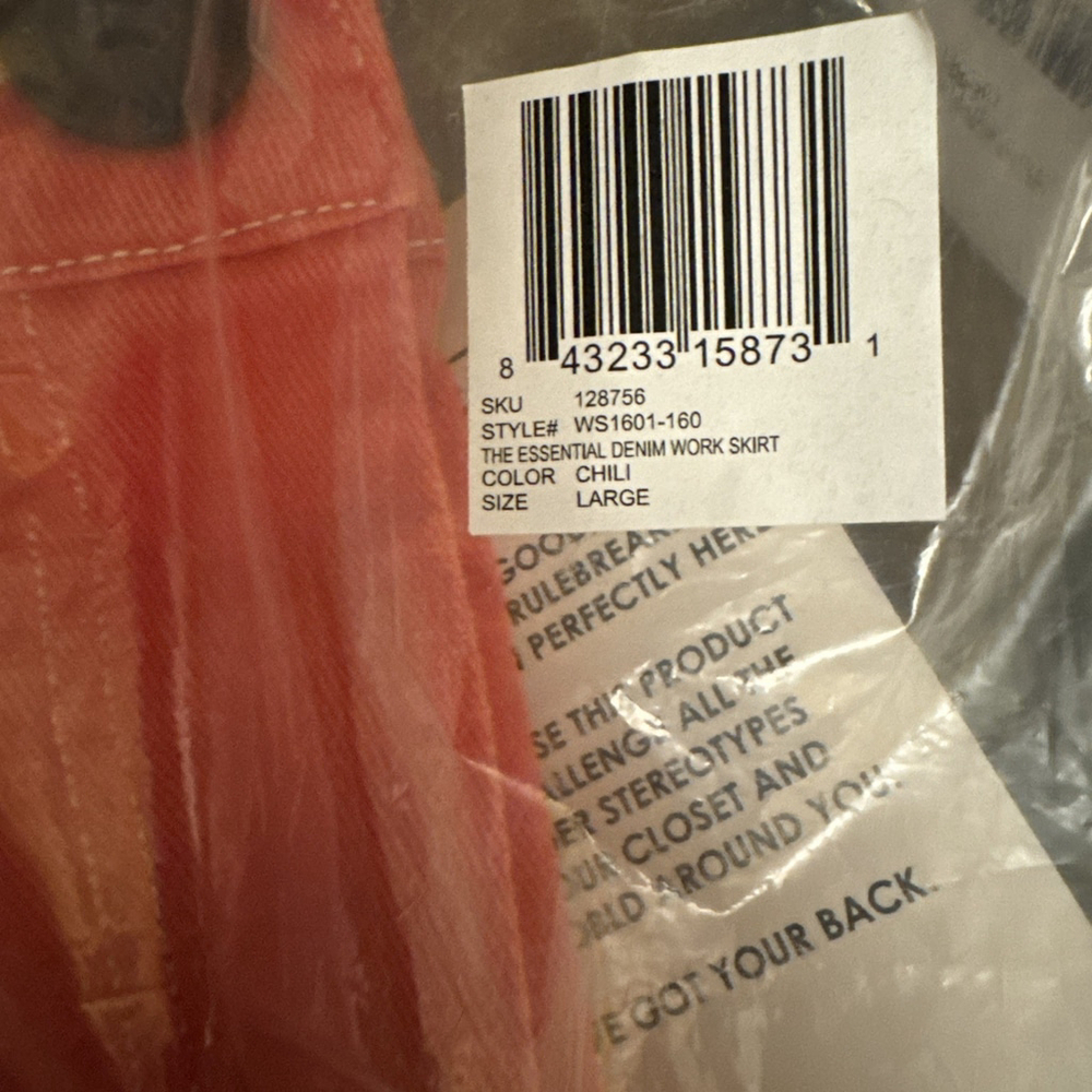 Wildfang The Essential Denim Work Skirt Large Retails $98 - Picture 4 of 7
